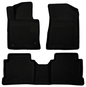 Hyundai Sonata Floor Liners - Front & Rear - Husky Liners - Weatherbeater - Black - 2015